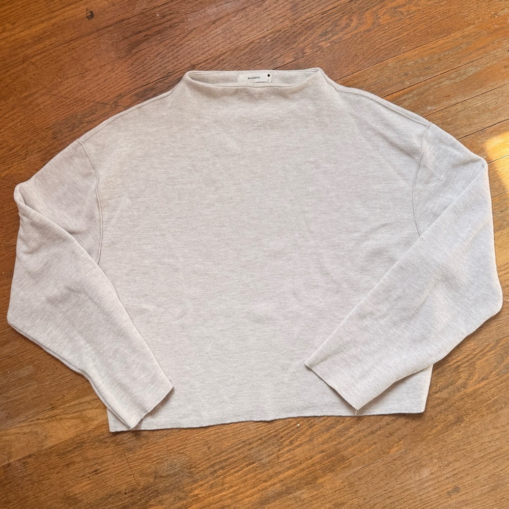 Cropped Mock Neck Sweater